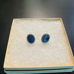 925 Sterling Silver and Lapis Earrings